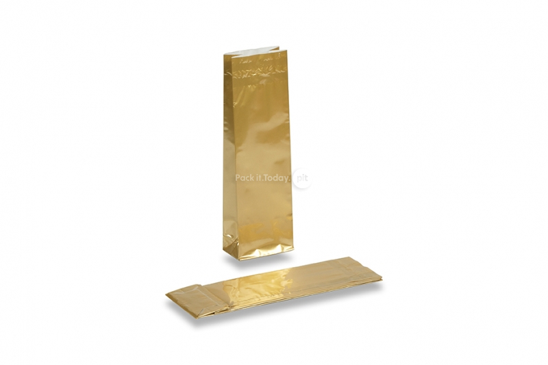 Sacchetti colorati con fondo quadro - oro 55 x 30 x 175 mm, 50 grammi