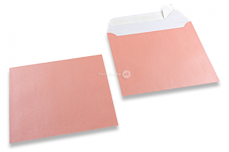 Buste colorate madreperla rosa confetto - 155 x 155 mm