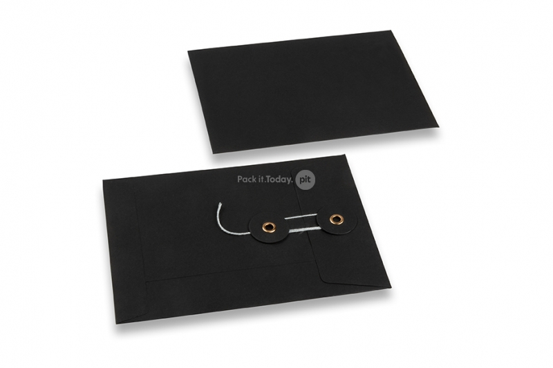 Buste con corda e rondella - 114 x 162 mm, nero
