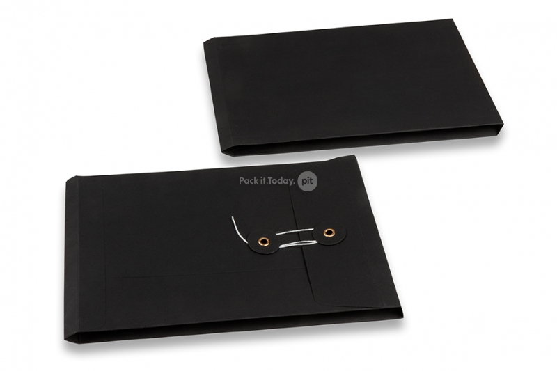 Buste con corda e rondella - 162 x 229 x 25 mm, nero