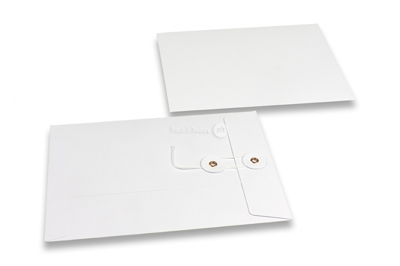 Buste con corda e rondella - 162 x 229 mm, bianco