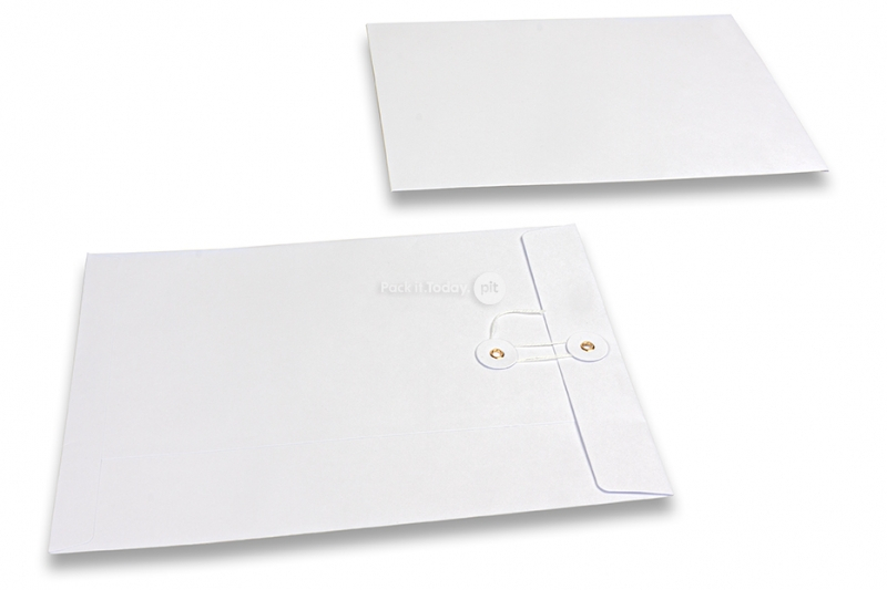 Buste con corda e rondella - 229 x 324 mm, bianco
