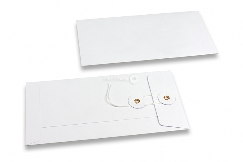 Buste con corda e rondella - 110 x 220 mm, bianco
