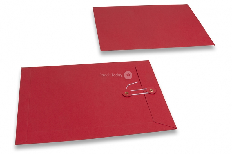 Buste con corda e rondella - 229 x 324 mm, rosso