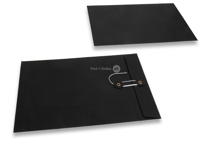 Buste con corda e rondella - 229 x 324 mm, nero