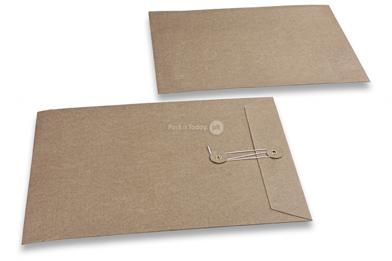 Buste con corda e rondella - 229 x 324 mm, kraft marrone