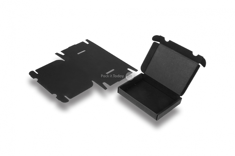 Scatole nere fustellate - con interno nero, 160 x 120 x 25 mm