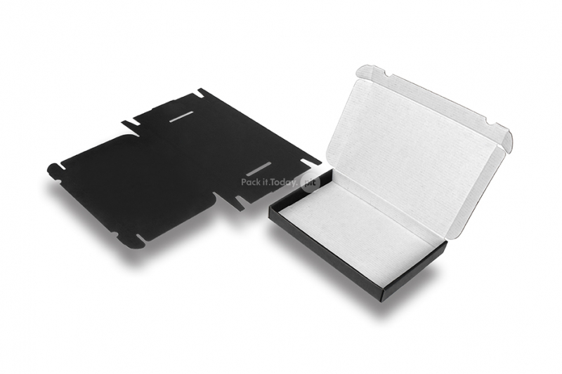 Scatole nere fustellate - con interno bianco, 230 x 160 x 26 mm