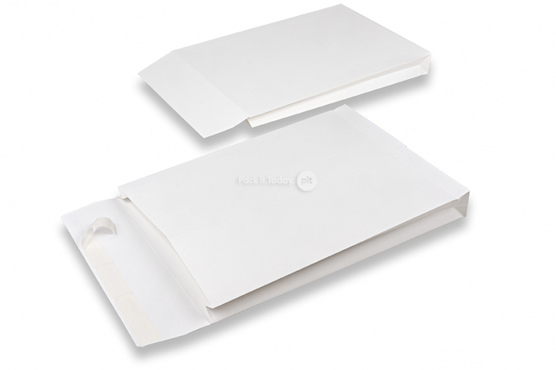 Buste a sacco con fondo quadro - 262 x 371 x 40 mm, bianco