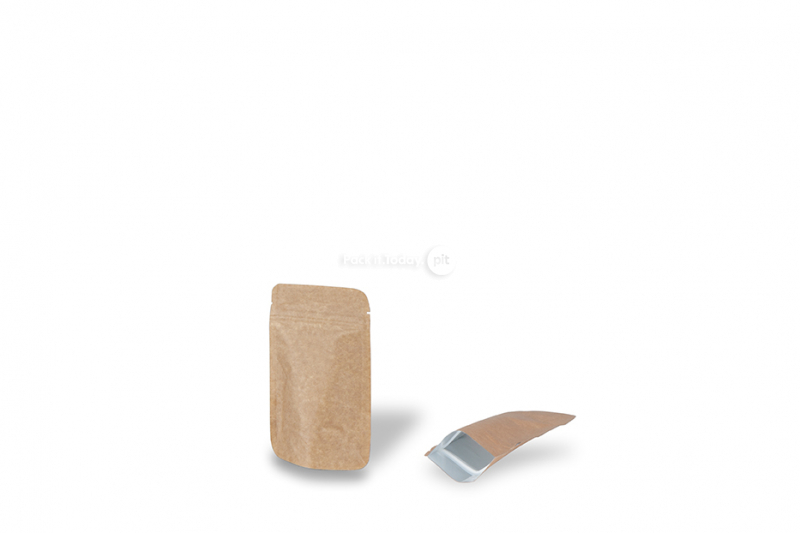 Sacchetti Doypack in carta Kraft marrone - 85 x 145 x 50 mm, 100 ml