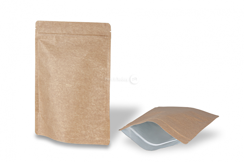 Sacchetti Doypack in carta Kraft marrone - 200 x 300 x 100 mm, 1800 ml
