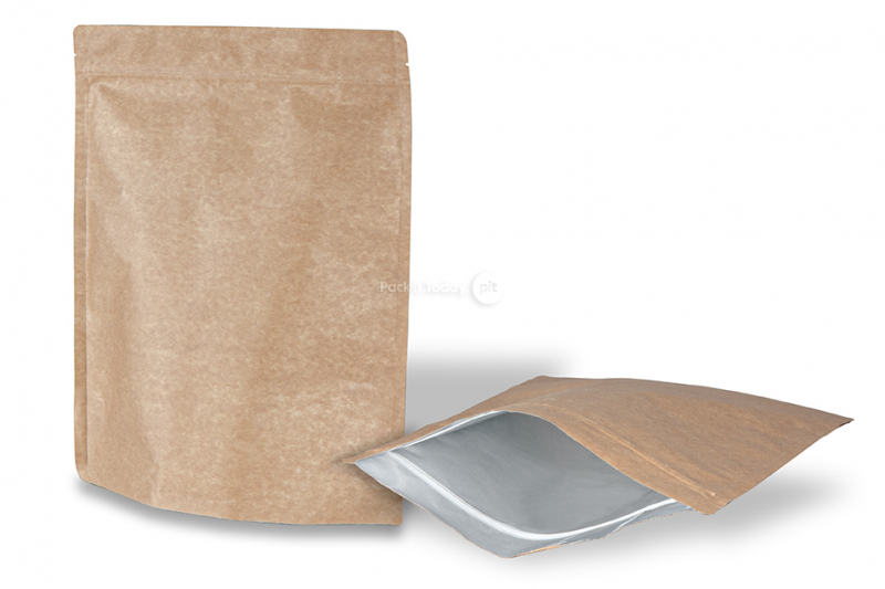 Sacchetti Doypack in carta Kraft marrone - 250 x 340 x 120 mm, 3000 ml