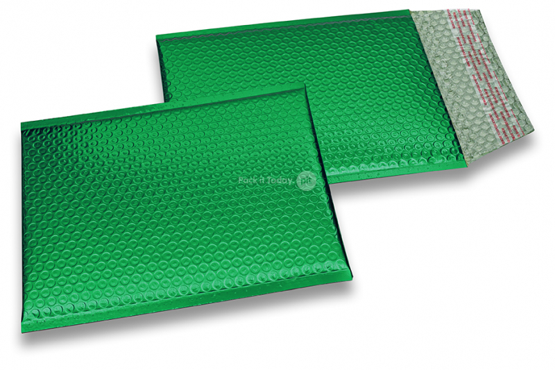 Buste imbottite metallizzate ECO - verde 180 x 250 mm
