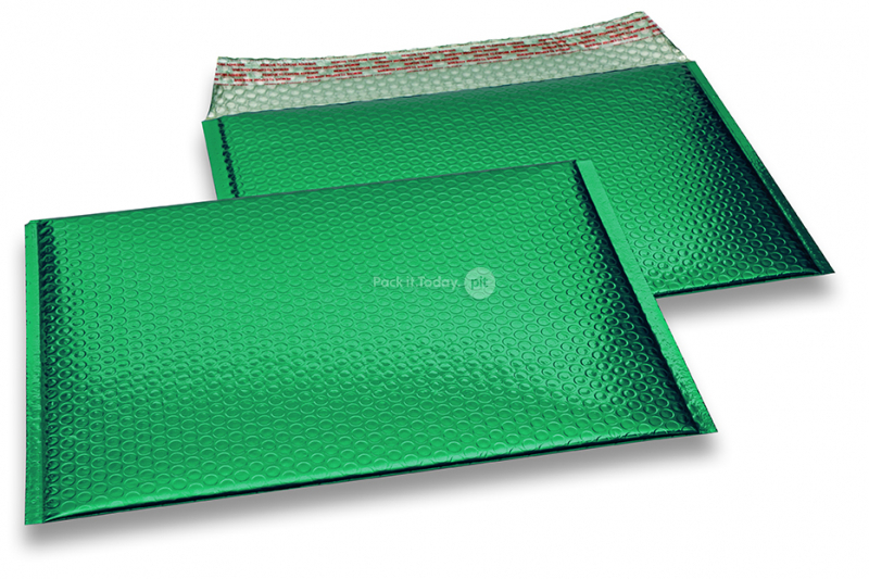 Buste imbottite metallizzate ECO - verde 235 x 325 mm