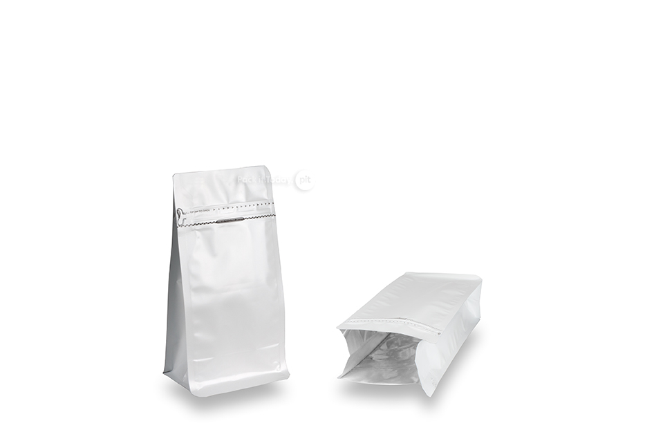 Sacchetti  con fondo piatto - bianco, 500 ml / 250 grammi caffè macinato