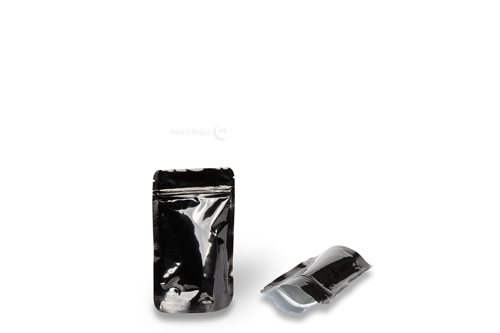 Sacchetti Doypack nero lucido - 85 x 145 x 50 mm, 100 ml