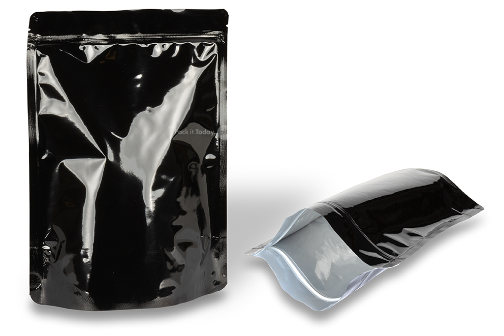 Sacchetti Doypack nero lucido - 200 x 300 x 100 mm, 1800 ml