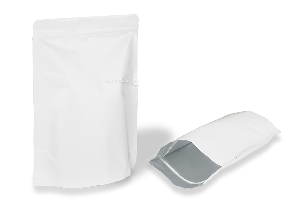 Sacchetti Doypack in carta Kraft bianco - 200 x 300 x 100 mm, 1800 ml