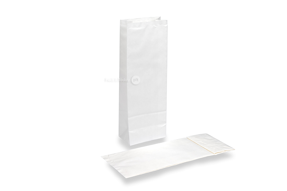 Sacchetti in carta con fondo quadro bianco - 105 x 65 x 298 mm senza finestra, 500 ml