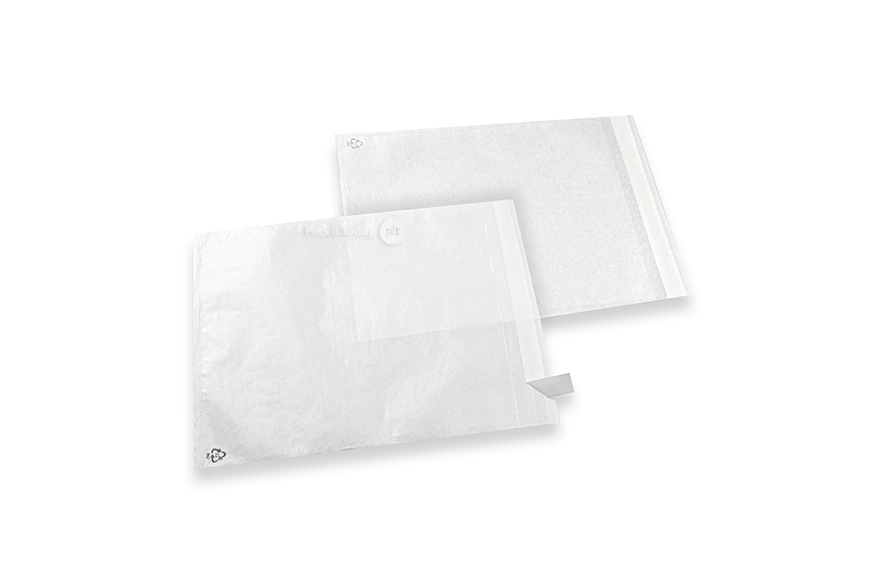 Buste glassine bianche con chiusura adesiva - 200 x 230 mm