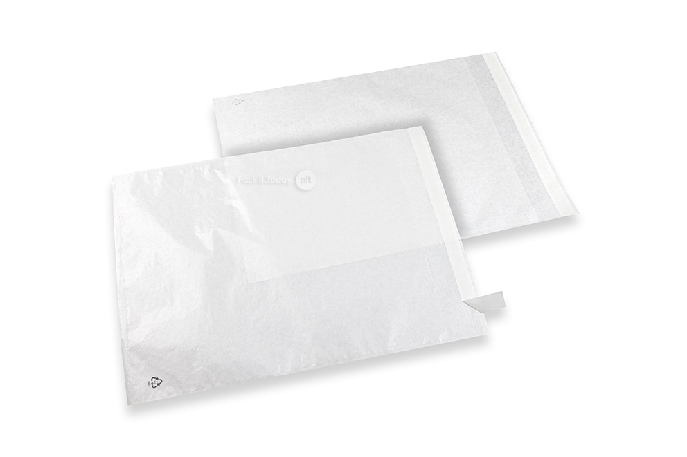Buste glassine bianche con chiusura adesiva - 270 x 300 mm