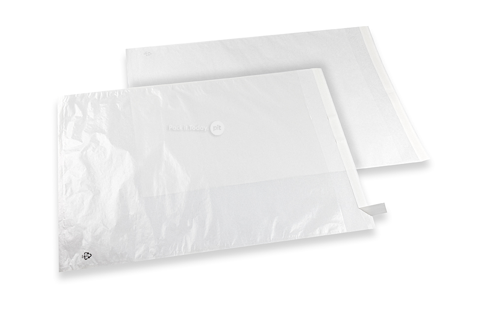 Buste glassine bianche con chiusura adesiva - 320 x 400 mm
