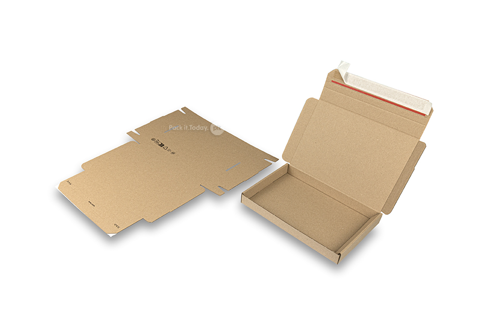 Scatole fustellate con lembo autoadesivo - 230 x 160 x 25 mm (A5), marrone