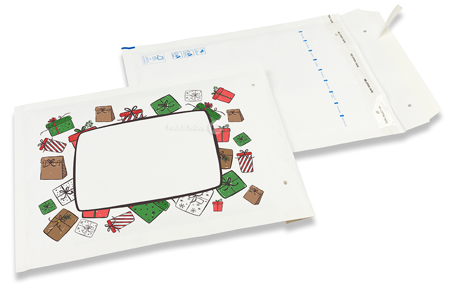 Buste imbottite bianche con stampa natalizia - Regali