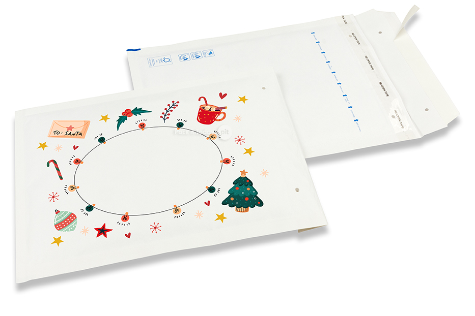 Buste imbottite bianche con stampa natalizia - Decorazioni natalizie