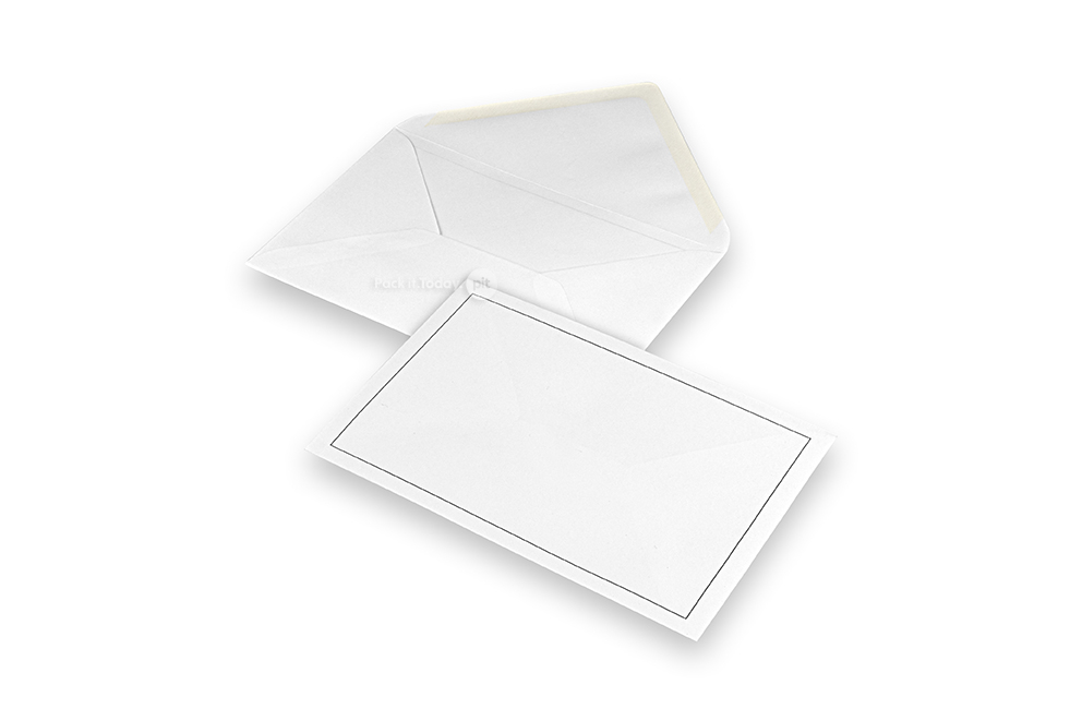 Buste di lutto - Bianco + bordo singolo, 120 x 185 mm