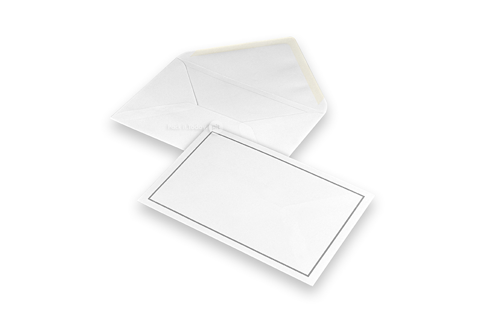 Buste di lutto - Bianco + doppio bordo, 120 x 185 mm
