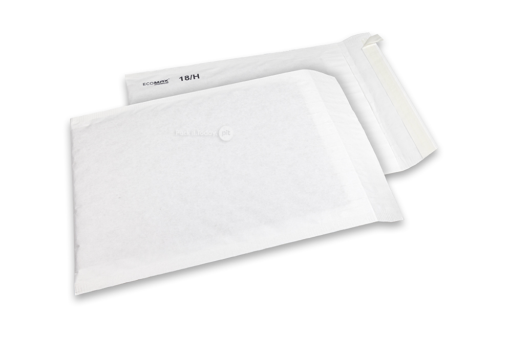 Buste imbottite in carta Ecomax - 270 x 360 mm, 18/H, bianco