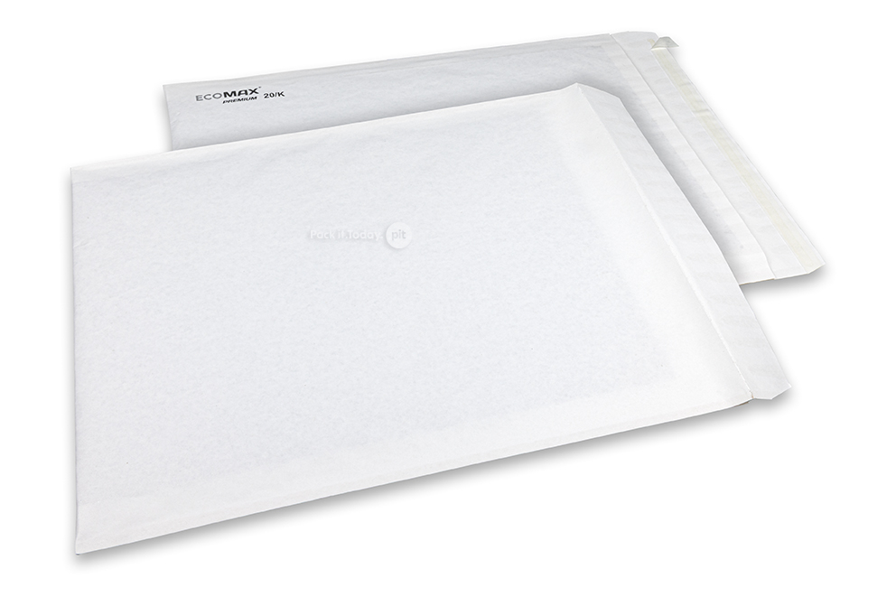 Buste imbottite in carta Ecomax - 350 x 470 mm, 20/K, bianco